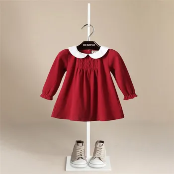 Srčkan Baby Obleke za Dekleta Rojstni dan Otroka Dolge rokave Princesa Obleko Za Dekle Krst Obleki Dekleta 1 Leto Vestido Infantil