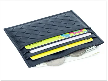 Pravega Usnja za Kartico sim Moških Visoko Kakovostni Ovčje Kože Ultra Tanek Bančne Kartice Ime Paketa ID Kreditne Kartice Denarnice Unisex Kovanec Vrečko
