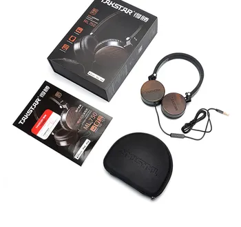 Takstar ML 750 Sandalovine, Prenosne Stereo Slušalke z Nadzorom Gumb in Mikrofon,nosijo primeru vključeni