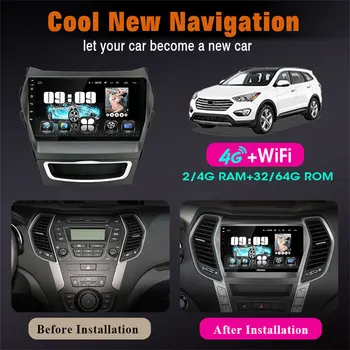 Develuck 2 din Android avto Radio Predvajalnik Za Hyundai Santa Fe 3 Grand IX45 2012-2017 Auto stereo DVD Navigacijo GPS FM