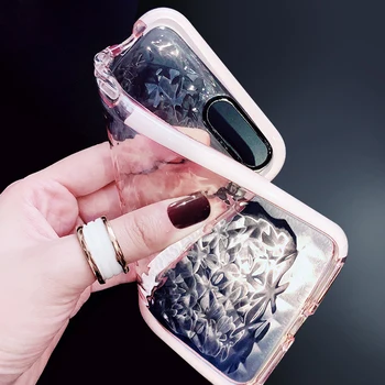 Luksuzni 3D Diamond Vzorec velja Za iPhone 8 7 6 S 6S Plus Mehka Silicij Prozoren Pokrov Za iPhone X XS MAX XR Ženska Primeru Telefon