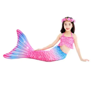 Otrok morska deklica Rep Za Plavanje Dekleta Kopalke deklica Bikini kopalke Stranka Otroci monofin Cosplay Kostumi