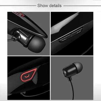 Bluetooth 4.1 Brezžični Šport V Uho Slušalke Stereo Subwoofer Visi Vratu Visi Bluetooth Slušalke Slušalke Z Mikrofonom