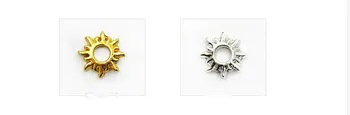 100 kozarcev/veliko najnovejših 3d fashion zlitine nail art čare sonce krog zlate in srebrne barve