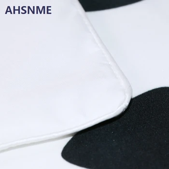 AHSNME 3pcs nekaj črno in belo preprost mačka strani Bohemian Natisnjeni Rjuhe Kritje Nastavite Nekaj Postelja Kritje Super Mehka Odeja Pokrov