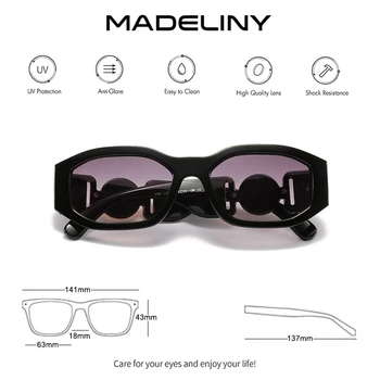 MADELINY Kvadratnih sončna Očala Ženske blagovne Znamke Design Luksuzni Majhen Okvir Vintage sončna Očala Steampunk Očala Odtenki UV400 MA259