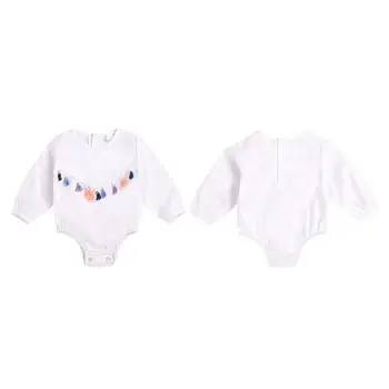 Jeseni Newborn Baby Dekleta Tassel Design Jumpsuit Dolgimi Rokavi za Malčke Priložnostne Obleka, Obleke 0-24M