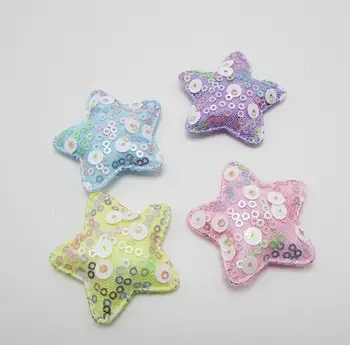 20pcs/veliko 4.8 cm Multi barve, Oblazinjena Bleščica Star Appliques Za Otrok DIY Obliž In Baby Pokrivala Accessorie