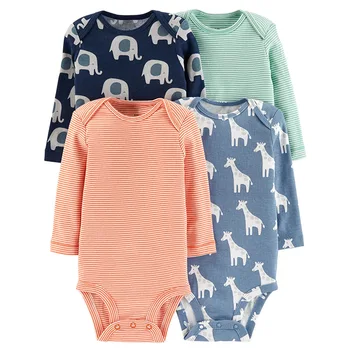4 Kos/Veliko Baby Bodysuit 2020 Pomlad Jesen Kakovosti Otroška Oblačila Mehko Bombažno Dolg Rokav Risanka Bebe Fant Dekle Oblačila Jumpsuit