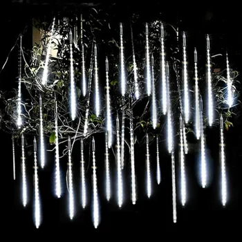 30/50 cm Nepremočljiva Meteor Tuš Dež 8 Cev LED Niz Luči Za na Prostem Počitnice Božično Dekoracijo Drevo EU Plug