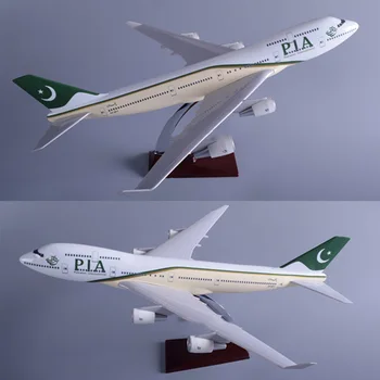 47 CM Letalo Letalske Model Igrače Boeing 747 PIA Pakistan dihalnih poti Letala Model 1/150 Obsega Diecast Plastične Smole Zlitine Letalo
