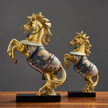 Kitajski Slog Smolo Konj Model Umetnosti Kip Dom Dekoracija Dodatna Oprema Srednjeveški Abstraktno Kiparstvo Sodobne Pisarne Dekorativni
