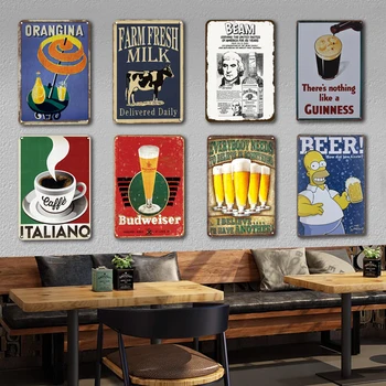 Vintage Čaj Aparat Tinplate Kovinski Poster Prijavite Retro Pivo Pločevinke Plakat Znaki Osebnost Bar Coffee House Decor Art Stenske Nalepke