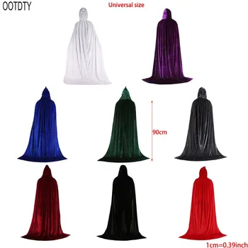 Hooded Plašč Dolgo Žamet Cape za Božič Halloween Obleko gor Kostumi