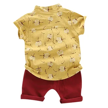 2PCS Newborn Baby Poletje 2019 Fant Obleke Kratek Rokav Moda Print Majica+Hlače Dojenček Fant Nastavite Gospod Malčke Baby Oblačila