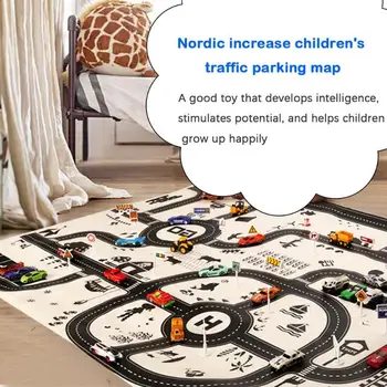 Izobraževalne ToysKids Preprogo Razvoj Mat Risanka Prometa Park Zemljevid Igrajo Mat Baby Plazil Mat, za Otroke Igre Cestno Preprogo igrače
