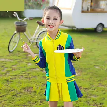 2020 100-190 cm Otroci Šolskih Uniformah Koreja Britanski Fantje Dekleta Oblačila Bombaž Set Primarnih Študent Razred Obrabe Uspešnosti Kostumi
