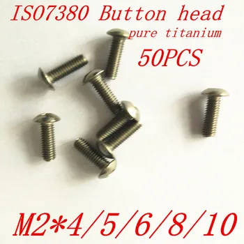 50pcs ISO7380 M2 Titana gumb glave vijaka M2*4/5/6/8/10 Titana hex vtičnico krog glave vijaka
