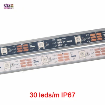 1m/5m WS2812B Smart led, pixel trakovi,Črno/Beli PCB,30/60/144leds/m pixel WS2811IC Neodvisno naslovljive IP30/IP65/IP67 5