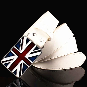 Moda za moške Pasu usnje Britanske nacionalne zastave pas Kovinski KRALJESTVU zastav pasu Unije Jack Darilo za Moške, ženske 