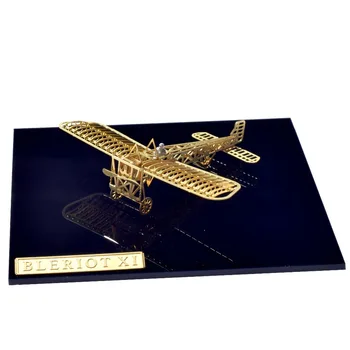 1/160 Obsega Medenina Jedkano Model Komplet Navzkrižno Kanala Bleriot XI Letenja 3D DIY Kovinski Puzzle Mini Igrača Odraslih Hobi Preplete