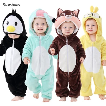 Pozimi Newborn Baby Oblačila Inflant Igralne Obleke Kombinezon Srčkan Cartoon Živali Onsies Kigurumi Kostume Za Fante, Dekleta, Otroci Jumpsuit