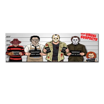 Freddy Krueger Vs Jason Vs Michael Myers Vs Chucky Wall Art Barve Dekor Svile Natisne Svile Umetnost Plakata Slike NoFrame