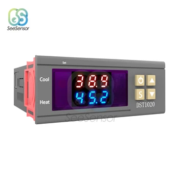 DST1020 DC 12-72V 110V AC 220V Dual Display Digitalni Termostat Temperaturni Regulator Senzor DS18B20 Nepremočljiva Zamenjajte STC-1000