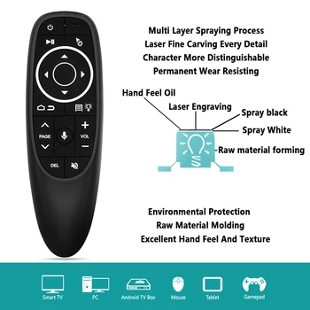 G10S Pro Glas Daljinski upravljalnik 2.4 G Brezžični Zraka Miško Mikrofon Žiroskop IR Učenje za Android TV Box HK1 H96 Max X96 mini