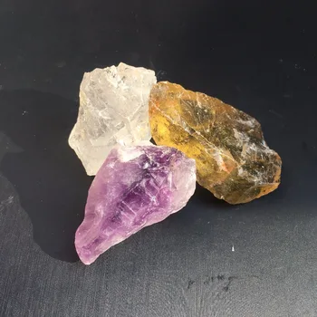 3pcs lepa grobo naravnih jasno, kremen ametist citrine raw gem reiki healing kristali čakro energije kamen za meditacijo