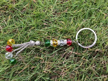 2pc/veliko Brezplačna dostava Kurdski nakit Kurdistanu zastavo Keychain Key ring Crystal kroglice Kurdes Zastavo barve obesek darilo