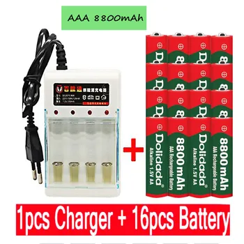 20PCS AAA 8800 mah polnilne baterije AAA 1,5 V 8800 mah Polnilne Novo Alcalinas drummey +1pcs 4-celično baterijo polnilnik