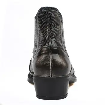 FootCourt - Črna Bela Siva Kavbojski Škornji Za Moške Letnik Škarje Toe Texas Čevlji Stretch Moških Zahodni Čevlji Pravega usnja