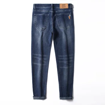 SHAN BAO visoko kakovostnega bombaža moške opremljeno denim jeans 2021 pomlad blagovno znamko oblačil klasičnih vezenje mladi modni slim kavbojke
