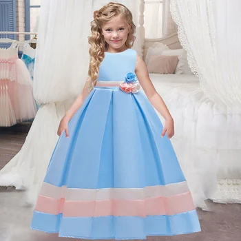 Cvet Princesa Otroci, Oblačila, Elegantno Čipke Tutu Dekleta Obleke za Otroke Stranko Poroko Custumes 4-14 Let