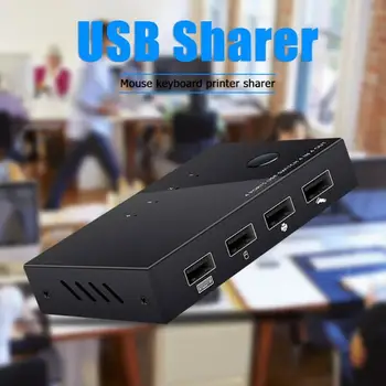 USB KVM preklopnik USB 2.0 Preklopnik 4 Vrata Kos 2 Delitev Naprave Gumb za Preklapljanje za Tipkovnico, Miško, Tiskalnik, Monitor
