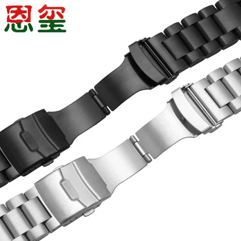 Iz nerjavečega jekla watchbands črna srebrna Zgosti velikosti zapestnica Zamenjava kovinski trak za moške gledajo accessoreis